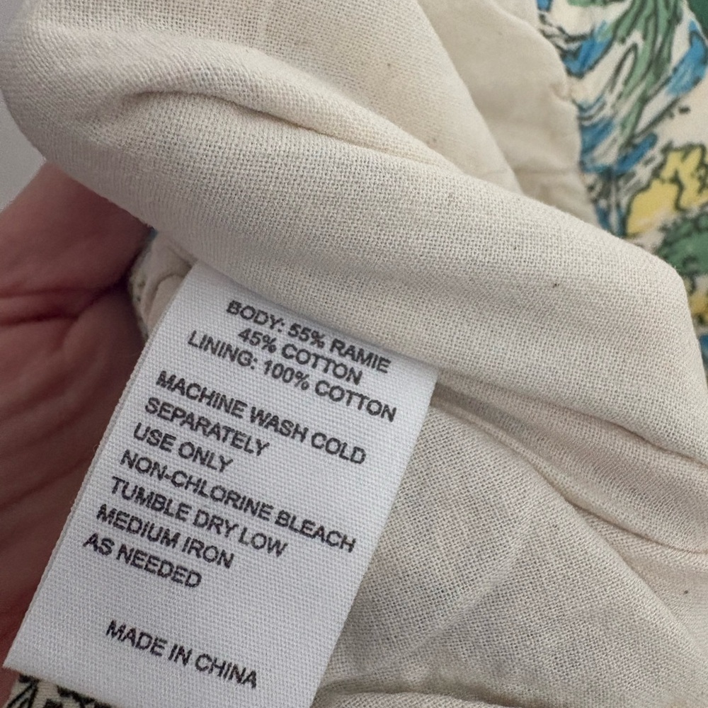 TROVATA Birds of Paradis Willa Vacation Resort Linen Floral Wide Pants Large AC - Picture 9 of 10